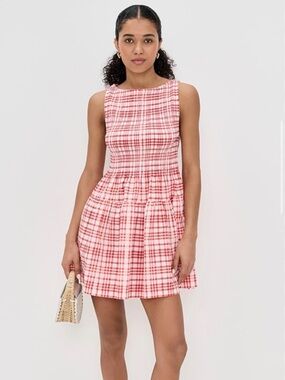 Hill House Cosima Cherry Watercolor Gingham Dress